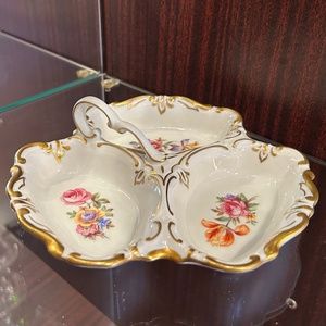 JL Menau Graf Von Henneberg Divided Porcelain Plate Mint Condition